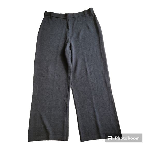 Vintage ST. JOHN Basics by Marie Grey Cropped Santana Knit Wide Leg Pants - Picture 2 of 3